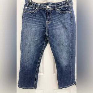 a.n.a Women's Straight Leg Cropped Blue Jeans